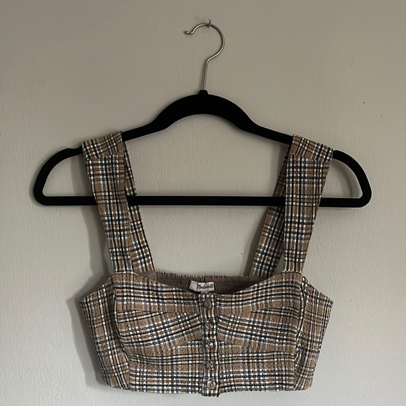 NWT Madewell Gingham Sweetheart Seersucker Bralette - Picture 2 of 4